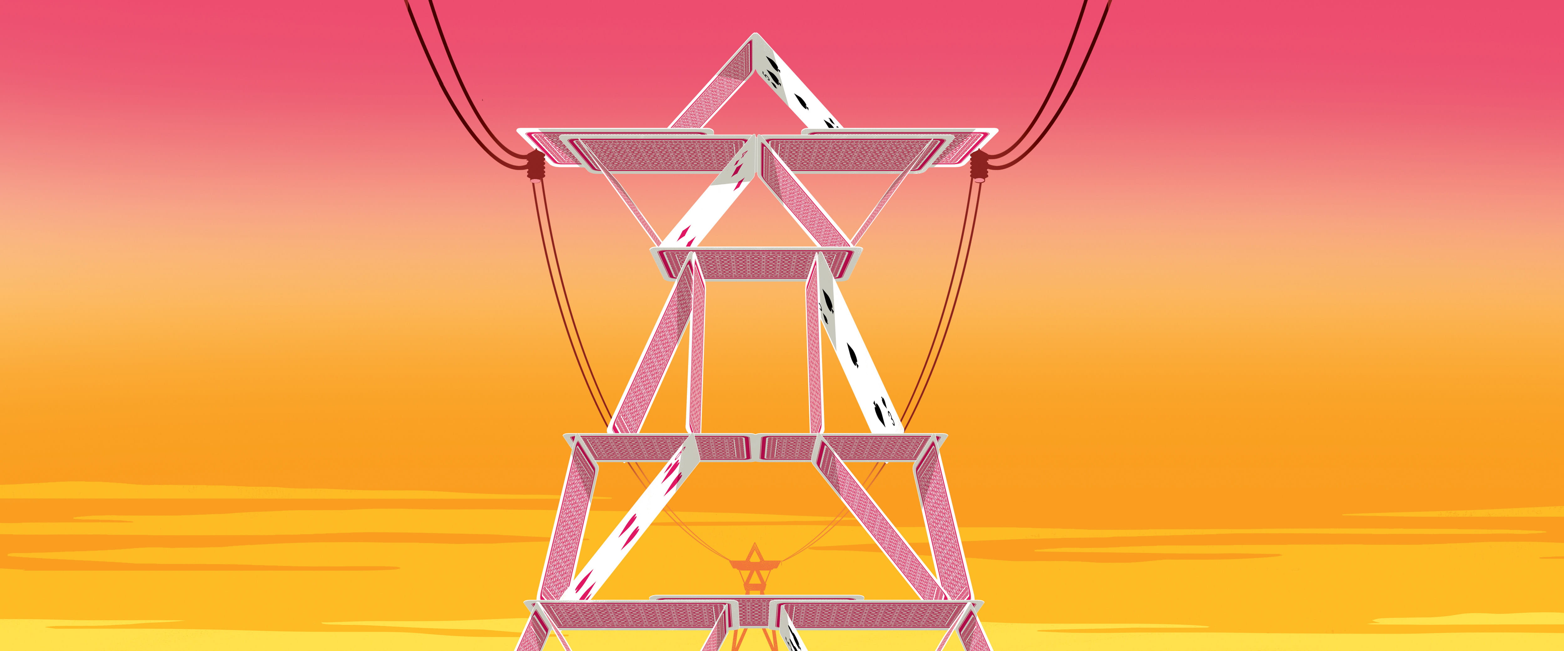 Power grid made with playing cards